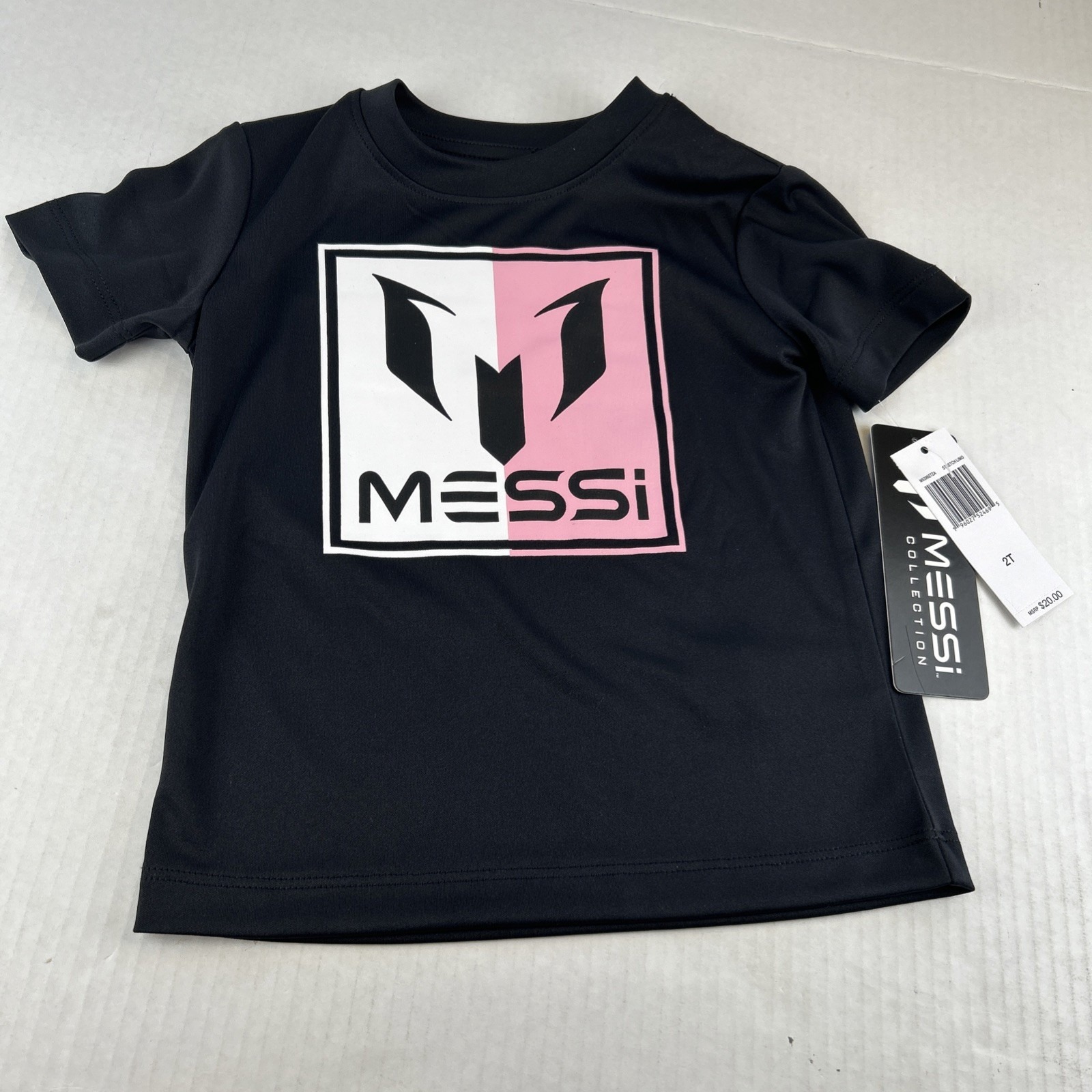 Messi Collection Girls 2t Brand New Moisture Wicking Shirt Black Pink 692
